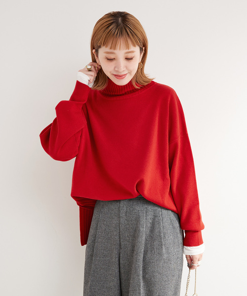 B.C STOCK(ベーセーストック)の「《追加》ソリストヒートタートルネックプルオーバー(ニット/セーター・レディース・レッド/チャコールグレー/ネイビー/ブラック・FREE)」の22枚目の写真