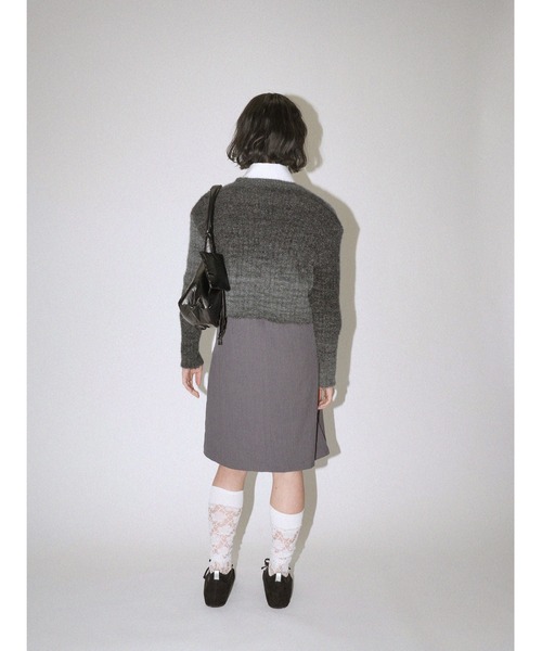 レースアップ クロップド グラデーションニット（その他トップス）｜Uenui（ウニュイ）