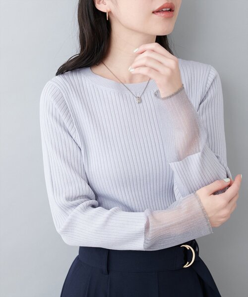 ニット セーター 袖シアーリブニット レディース PROPORTION BODY DRESSING ニット セーター 袖シアーリブニット