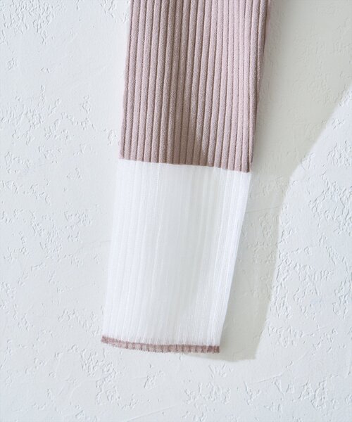 natural couture（ナチュラルクチュール）の「袖口シアーリブニット（ニット/セーター・レディース・ピンク/グレイッシュベージュ/ブラック/オフホワイト/グレー・FREE）」の17枚目の写真