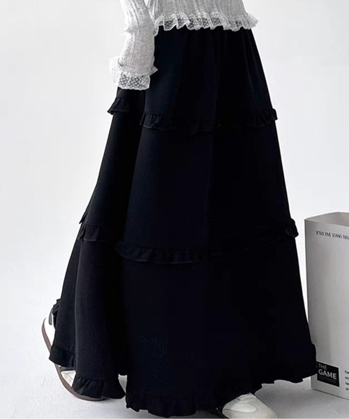 フリルロングスカート（スカート）｜AMAJI（アマジ）