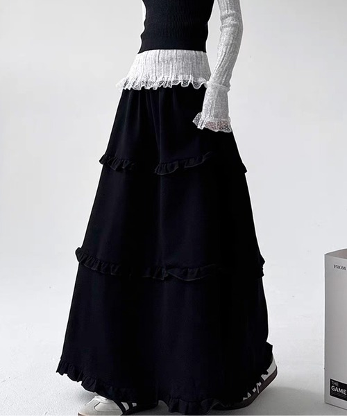 フリルロングスカート（スカート）｜AMAJI（アマジ）