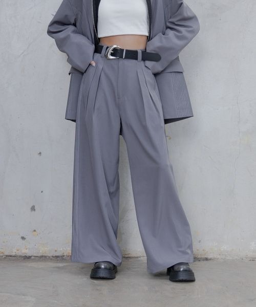 PAGEBOY（ページボーイ）の「ストライプMIXスラックス（スラックス・レディース・ブラック/グレー/グレイッシュベージュ・MEDIUM/SMALL）」の9枚目の写真