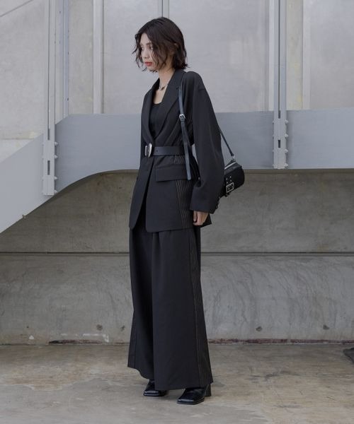 PAGEBOY（ページボーイ）の「ストライプMIXスラックス（スラックス・レディース・ブラック/グレー/グレイッシュベージュ・MEDIUM/SMALL）」の10枚目の写真