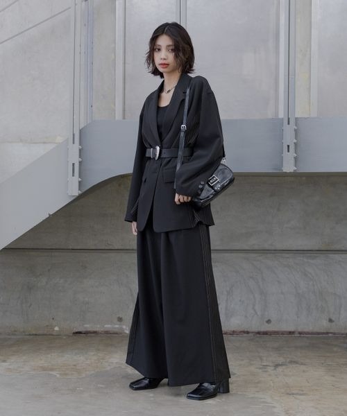 PAGEBOY（ページボーイ）の「ストライプMIXスラックス（スラックス・レディース・ブラック/グレー/グレイッシュベージュ・MEDIUM/SMALL）」の12枚目の写真