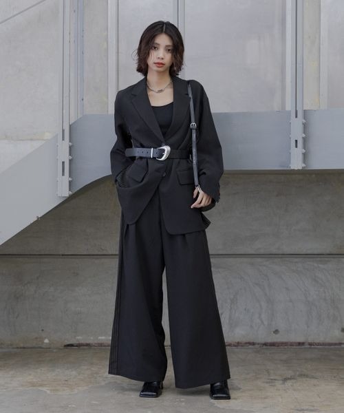 PAGEBOY（ページボーイ）の「ストライプMIXスラックス（スラックス・レディース・ブラック/グレー/グレイッシュベージュ・MEDIUM/SMALL）」の13枚目の写真