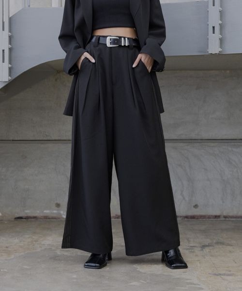 PAGEBOY（ページボーイ）の「ストライプMIXスラックス（スラックス・レディース・ブラック/グレー/グレイッシュベージュ・MEDIUM/SMALL）」の14枚目の写真