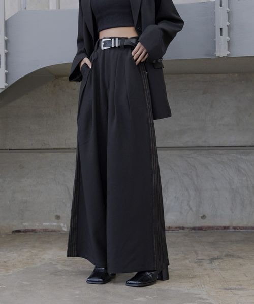 PAGEBOY（ページボーイ）の「ストライプMIXスラックス（スラックス・レディース・ブラック/グレー/グレイッシュベージュ・MEDIUM/SMALL）」の15枚目の写真