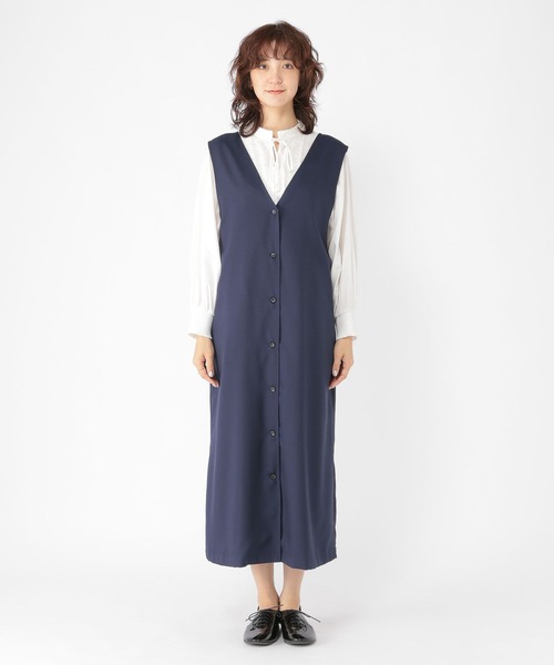 studio CLIP（スタディオクリップ）の「2WAYリボンジャンパースカート[プチ・プラスサイズあり]　《オケージョン2025》（ジャンパースカート・レディース・ネイビー/ベージュ系その他/ブラック・FREE/ﾌﾘｰ(L)/PF）」の15枚目の写真