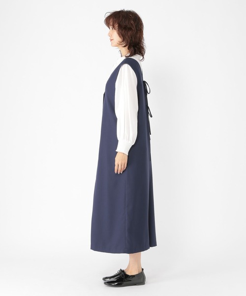 studio CLIP（スタディオクリップ）の「2WAYリボンジャンパースカート[プチ・プラスサイズあり]　《オケージョン2025》（ジャンパースカート・レディース・ネイビー/ベージュ系その他/ブラック・FREE/ﾌﾘｰ(L)/PF）」の14枚目の写真