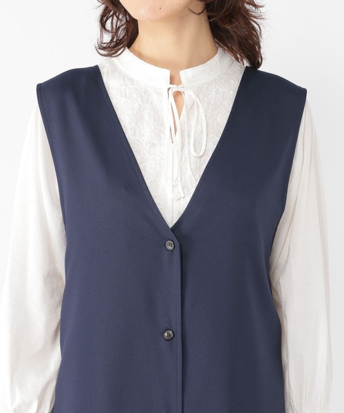 studio CLIP（スタディオクリップ）の「2WAYリボンジャンパースカート[プチ・プラスサイズあり]　《オケージョン2025》（ジャンパースカート・レディース・ネイビー/ベージュ系その他/ブラック・FREE/ﾌﾘｰ(L)/PF）」の12枚目の写真