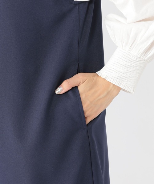 studio CLIP（スタディオクリップ）の「2WAYリボンジャンパースカート[プチ・プラスサイズあり]　《オケージョン2025》（ジャンパースカート・レディース・ネイビー/ベージュ系その他/ブラック・FREE/ﾌﾘｰ(L)/PF）」の10枚目の写真