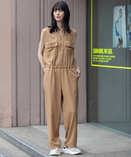 美品　メゾンエウレカ　オールインワン　ヘリンボーン　フリーサイズ　クリーニング済 FUJIKO×ELENDEEK】バイカラーコンビネゾン（つなぎ