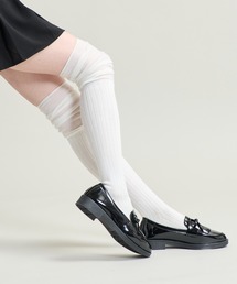 CALIFORNIA OUTFITTERS（カリフォルニア アウトフィッターズ）の「3-12C3 ゆるゆる シアー 切り替え リブ×無地 ニーハイソックス（ソックス/靴下）」