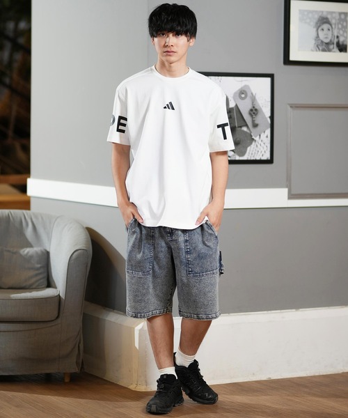 adidas(アディダス)の「adidas/アディダス 半袖Tee/半袖Tシャツ スリーストライプ バックプリント ユニセックス KQD25(Tシャツ/カットソー・メンズ・イエロー×ブラック/ブラック×ホワイト/ホワイト×ブラック・L/M/XL/3XL/2XL)」の9枚目の写真