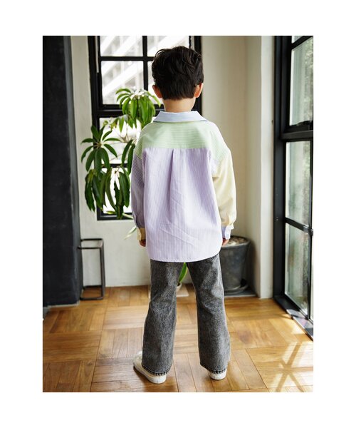 BREEZE（ブリーズ）の「【ジュニア対応】SPRING カラーストライプシャツ（シャツ/ブラウス・キッズ・ストライプ/レインボー・120/110/100/90/140/130/80）」の4枚目の写真