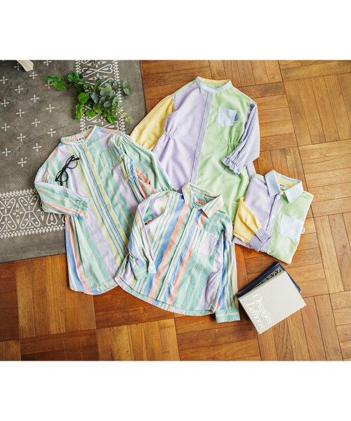 BREEZE（ブリーズ）の「【ジュニア対応】SPRING カラーストライプシャツ（シャツ/ブラウス・キッズ・ストライプ/レインボー・120/110/100/90/140/130/80）」の5枚目の写真