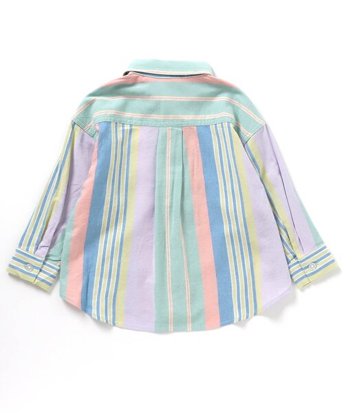 BREEZE（ブリーズ）の「【ジュニア対応】SPRING カラーストライプシャツ（シャツ/ブラウス・キッズ・ストライプ/レインボー・120/110/100/90/140/130/80）」の10枚目の写真