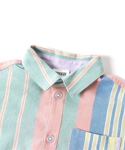 BREEZE（ブリーズ）の「【ジュニア対応】SPRING カラーストライプシャツ（シャツ/ブラウス・キッズ・ストライプ/レインボー・120/110/100/90/140/130/80）」の11枚目の写真
