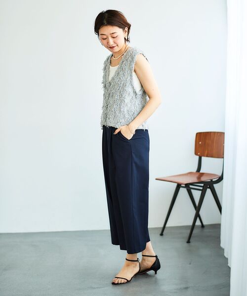 le.coeur blanc(ルクールブラン)の「リネンライクワイドクロップドパンツ(その他パンツ・レディース・ライトベージュ/カーキブラウン/ネイビー・36/38)」の12枚目の写真