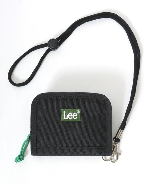 Lee(リー)の「Lee/リー ロゴ ワンポイント刺繍 ラウンドファスナー ウォレット ネックストラップ付き/財布二つ折り/レディース メンズ(財布・レディース・ブラック×ブルー/ブラック×グリーン/ブラック×ブラック/ブラック×レッド・FREE)」の4枚目の写真