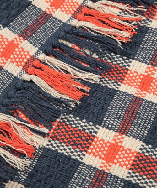 BAYFLOW（ベイフロー）の「BFチェックラグマット45×70（ラグ/マット・レディース・オレンジ/ブルー・0）」の8枚目の写真