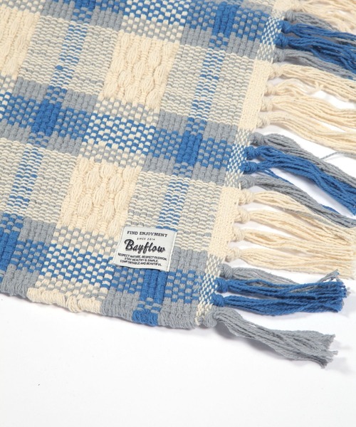 BAYFLOW（ベイフロー）の「BFチェックラグマット45×70（ラグ/マット・レディース・オレンジ/ブルー・0）」の9枚目の写真
