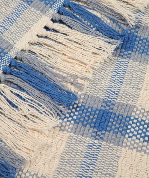 BAYFLOW（ベイフロー）の「BFチェックラグマット45×70（ラグ/マット・レディース・オレンジ/ブルー・0）」の11枚目の写真