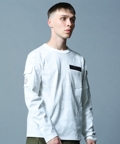 AVIREX アヴィレックス クルーネック 長袖 Tシャツ ロンT 黒M