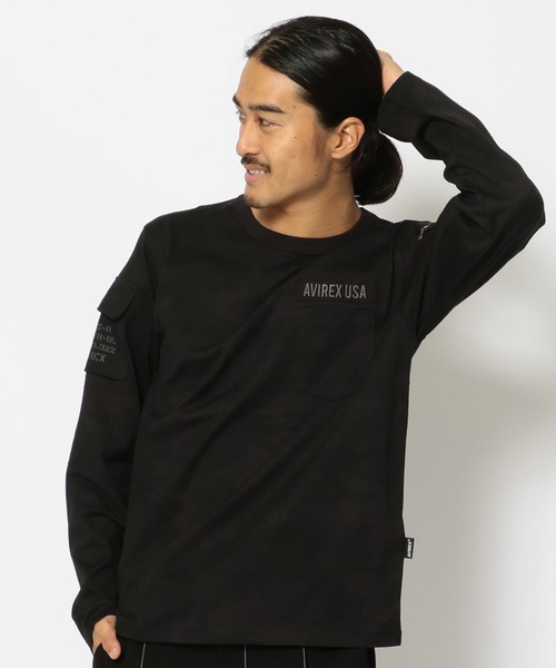 AVIREX(アヴィレックス)の「LONG SLEEVE FATIGUE CREW NECK T-SHIRT / ファティーグ クルーネック 長袖 Tシャツ / AVIREX / アヴィレックス(Tシャツ/カットソー・メンズ・ホワイト系その他/ホワイト/ネイビー/オリーブ/ブラック系その他・X-LARGE/MEDIUM/XX-LARGE/LARGE)」の4枚目の写真