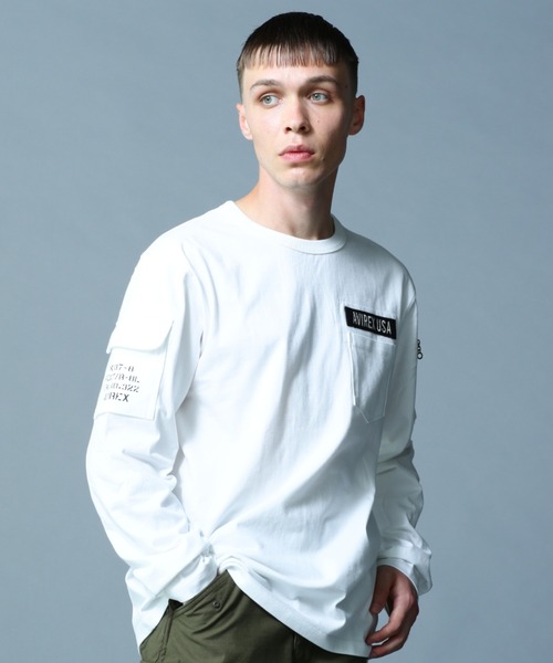 AVIREX(アヴィレックス)の「LONG SLEEVE FATIGUE CREW NECK T-SHIRT / ファティーグ クルーネック 長袖 Tシャツ / AVIREX / アヴィレックス(Tシャツ/カットソー・メンズ・ホワイト系その他/ホワイト/ネイビー/オリーブ/ブラック系その他・X-LARGE/MEDIUM/XX-LARGE/LARGE)」の2枚目の写真