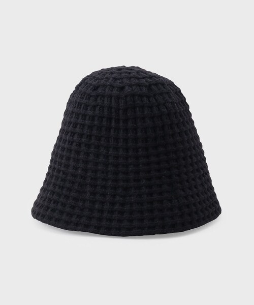 tk.TAKEO KIKUCHI(ティーケータケオキクチ)の「ワッフルニットバケットハット(ハット・メンズ・ブラック・00)」の1枚目の写真