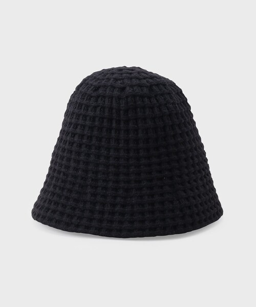 tk.TAKEO KIKUCHI(ティーケータケオキクチ)の「ワッフルニットバケットハット(ハット・メンズ・ブラック・00)」の2枚目の写真
