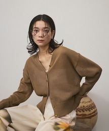 SALON adam et rope' | ドライコットンメタル釦浅Vネックカーディガン(カーディガン/ボレロ)