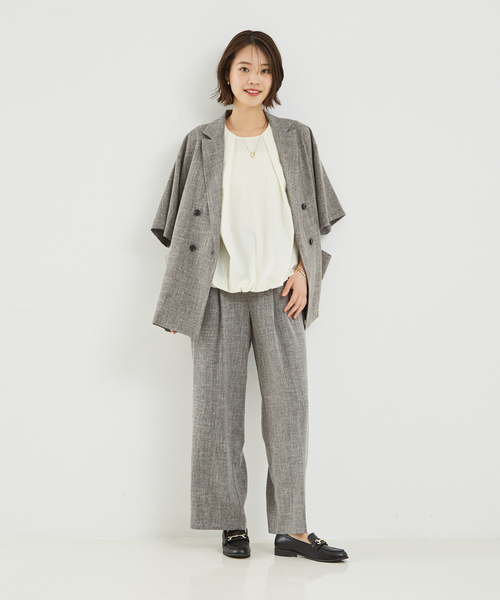 abahouse mavie（アバハウスマヴィ）の「【セットアップ対応】ノースリバルーンブラウス（シャツ/ブラウス・レディース・アイボリー/ブラック/ダークグリーン・フリー）」の7枚目の写真