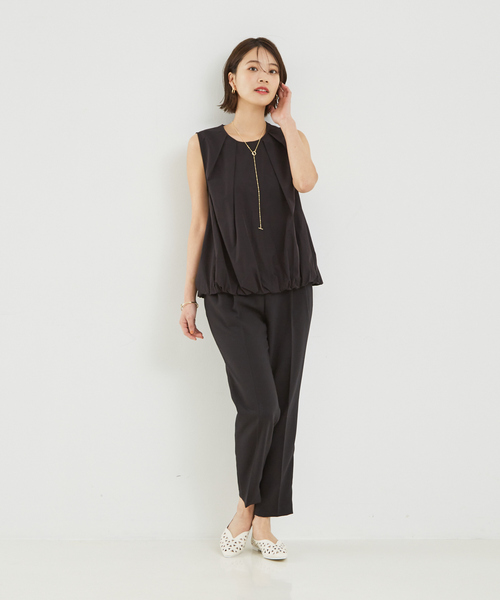abahouse mavie（アバハウスマヴィ）の「【セットアップ対応】ノースリバルーンブラウス（シャツ/ブラウス・レディース・アイボリー/ブラック/ダークグリーン・フリー）」の12枚目の写真