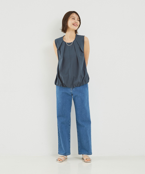 abahouse mavie（アバハウスマヴィ）の「【セットアップ対応】ノースリバルーンブラウス（シャツ/ブラウス・レディース・アイボリー/ブラック/ダークグリーン・フリー）」の18枚目の写真