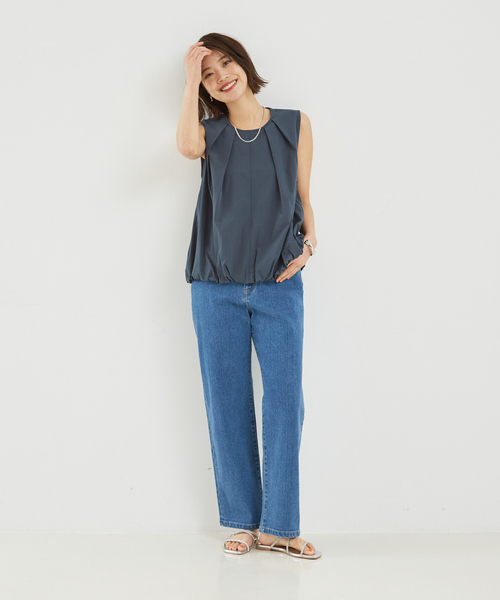abahouse mavie（アバハウスマヴィ）の「【セットアップ対応】ノースリバルーンブラウス（シャツ/ブラウス・レディース・アイボリー/ブラック/ダークグリーン・フリー）」の19枚目の写真