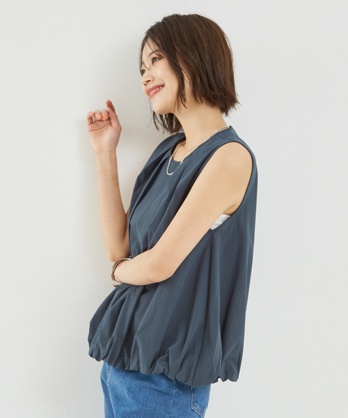 abahouse mavie（アバハウスマヴィ）の「【セットアップ対応】ノースリバルーンブラウス（シャツ/ブラウス・レディース・アイボリー/ブラック/ダークグリーン・フリー）」の22枚目の写真