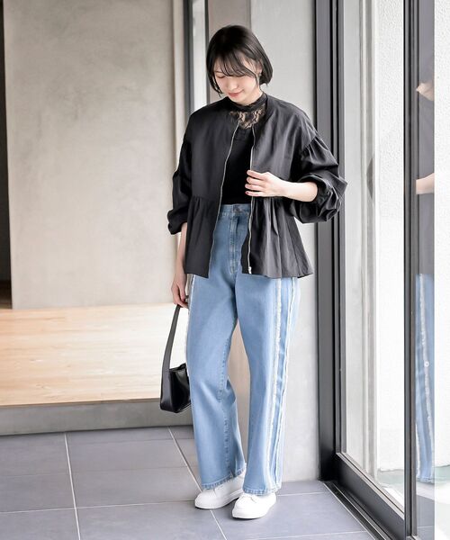 rps（アールピーエス）の「ペプラムジップジャケット（ブルゾン・レディース・グレイッシュベージュ/アイボリー/ブラック・フリー）」の12枚目の写真