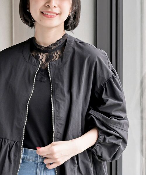 rps（アールピーエス）の「ペプラムジップジャケット（ブルゾン・レディース・グレイッシュベージュ/アイボリー/ブラック・フリー）」の16枚目の写真