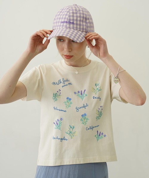 MILKFED.（ミルクフェド）の「GINGHAM LOGO CAP（キャップ・レディース・ライトパープル/ベージュ/ブラック・ONE SIZE）」の18枚目の写真