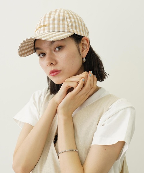 MILKFED.（ミルクフェド）の「GINGHAM LOGO CAP（キャップ・レディース・ライトパープル/ベージュ/ブラック・ONE SIZE）」の20枚目の写真