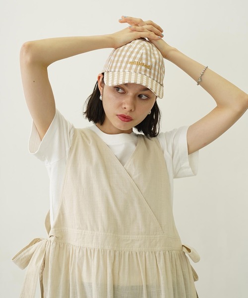 MILKFED.（ミルクフェド）の「GINGHAM LOGO CAP（キャップ・レディース・ライトパープル/ベージュ/ブラック・ONE SIZE）」の21枚目の写真