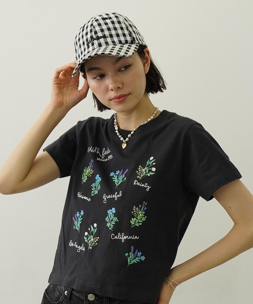 MILKFED.（ミルクフェド）の「GINGHAM LOGO CAP（キャップ・レディース・ライトパープル/ベージュ/ブラック・ONE SIZE）」の6枚目の写真