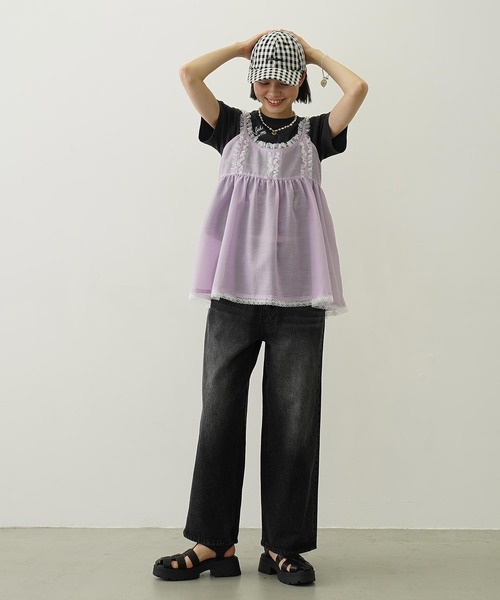 MILKFED.（ミルクフェド）の「GINGHAM LOGO CAP（キャップ・レディース・ライトパープル/ベージュ/ブラック・ONE SIZE）」の8枚目の写真