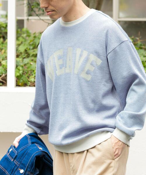 ITEMS URBANRESEARCH（アイテムズ アーバンリサーチ）の「ビンテージプリントスウェットライクニット（ニット/セーター・メンズ・パープル/ベージュ/ブルー・MEDIUM/LARGE）」の17枚目の写真