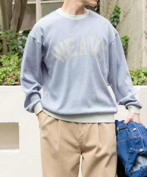 ITEMS URBANRESEARCH（アイテムズ アーバンリサーチ）の「ビンテージプリントスウェットライクニット（ニット/セーター・メンズ・パープル/ベージュ/ブルー・MEDIUM/LARGE）」の18枚目の写真