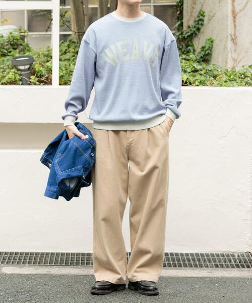 ITEMS URBANRESEARCH（アイテムズ アーバンリサーチ）の「ビンテージプリントスウェットライクニット（ニット/セーター・メンズ・パープル/ベージュ/ブルー・MEDIUM/LARGE）」の19枚目の写真