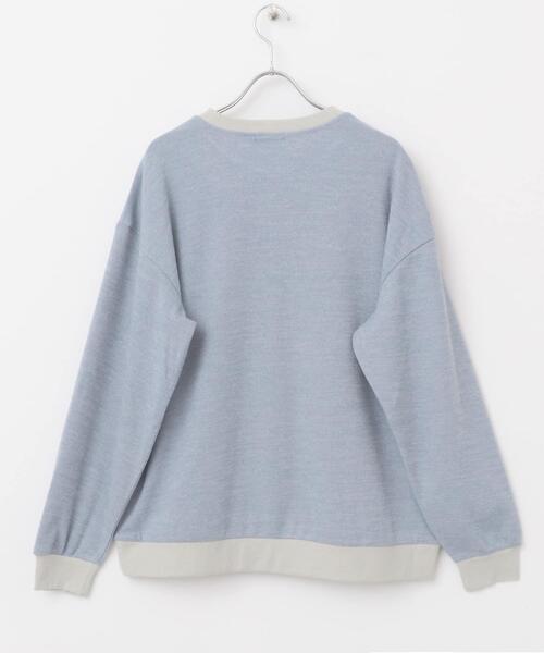 ITEMS URBANRESEARCH（アイテムズ アーバンリサーチ）の「ビンテージプリントスウェットライクニット（ニット/セーター・メンズ・パープル/ベージュ/ブルー・MEDIUM/LARGE）」の21枚目の写真